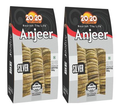 20-20 Dry Fruits Superfood Afghani Anjeer 1kg (500g*2)| Rich in Fiber, Vitamins & Minerals Dried Figs | Perfect for Fitness Diets & Healthy Snacks | Fresh & Nutrient-Dense Dry Fruit (Pack of 2)