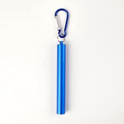 ANAB GI Reusable Straw Collapsible Metal Drinking Straw Portable Straw with case (Blue)