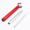 ANAB GI Reusable Straw Collapsible Metal Drinking Straw Portable Straw with case (Red) view 2