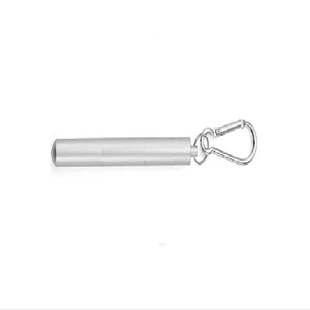 ANAB GI Reusable Straw Collapsible Metal Drinking Straw Portable Straw with case (Silver)
