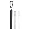 ANAB GI Reusable Straw Collapsible Metal Drinking Straw Portable Straw with case (Black) view 1