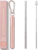 ANAB GI Reusable Straw Collapsible Metal Drinking Straw Portable Straw with case (Pink) view 1