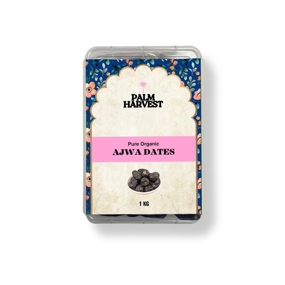 1kg Authentic Premium Ajwa Dates  Handpicked, Organic, Fresh & Nutrient-Rich | 100% Natural, No Preservatives | Perfect for Snacking, Gifting, and Health Benefits | Palm Harvest |