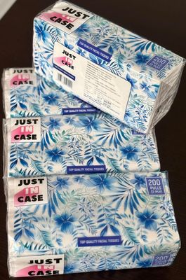 Facial Tissue Pouch(2 Ply)-200 Pulls/Pouch, Set of 4 pouches