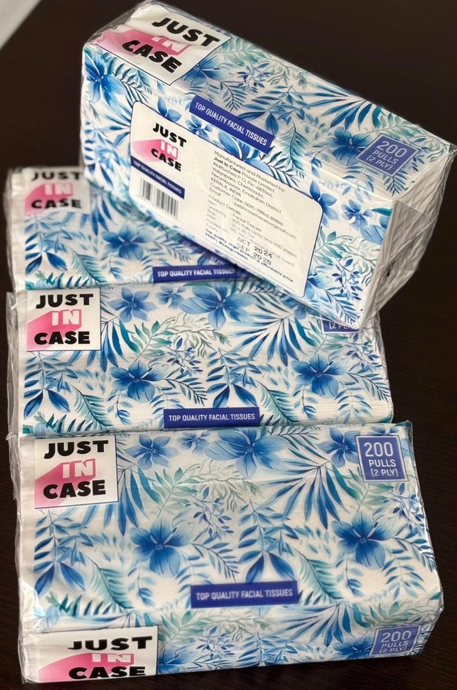Facial Tissue Pouch(2 Ply)-200 Pulls/Pouch, Set of 4 pouches
