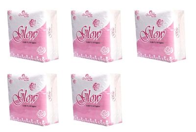 Green Tree Glow Soft Double Ply Tissue Paper Napkins 30 * 30 Size, 2 Ply, 50 Piece Per Pack Eco Friendly Disposable Tissue Paper Biodegradable Everyday Hand Paper Napkin Pack of 5