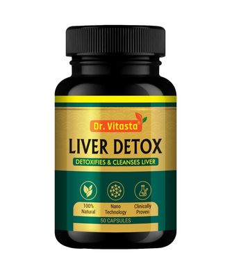 Dr. Vitasta Liver Detox Capsules, 100% Natural, Nano Technology, Clinically Proven, 50 Capsules