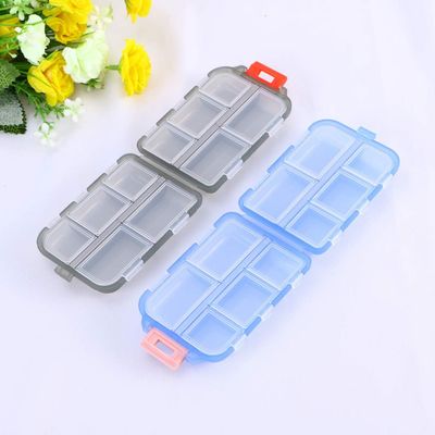 Bunzello Medicine Box-10 Slot Moisture Proof Lockable Plastic Pill or Tablet Storage Box | Mini Pocket Size Travel use medicine Organizer Box