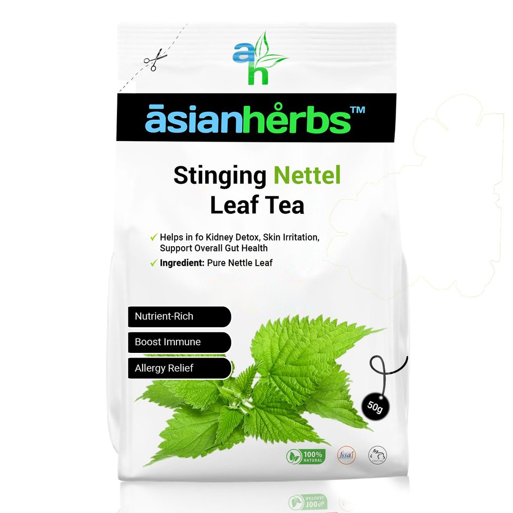 Asian Herbs Natural Himalayan Stinging Nettle Tea - Herbal Tea for Wellness, Detox & Vitality | Packed with Nutrients, Antioxidants & Minerals (50grams)