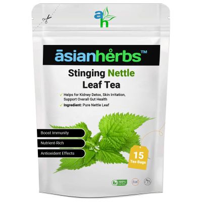 Asian Herbs Natural Himalayan Stinging Nettle Tea - Herbal Tea for Wellness, Detox & Vitality | Packed with Nutrients, Antioxidants & Minerals (15 Tea Bags)