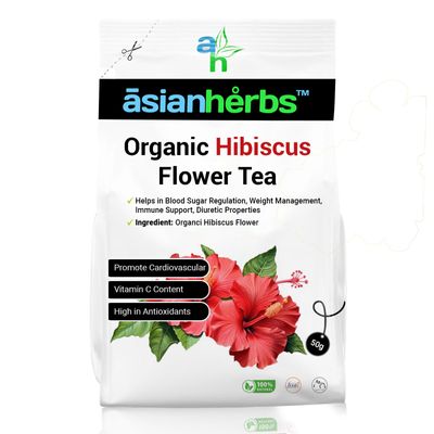 Asian Herbs Hibiscus Leaves Tea - Promoting Heart Wellness & Vitality, Natural Herbal Blend (50grams)