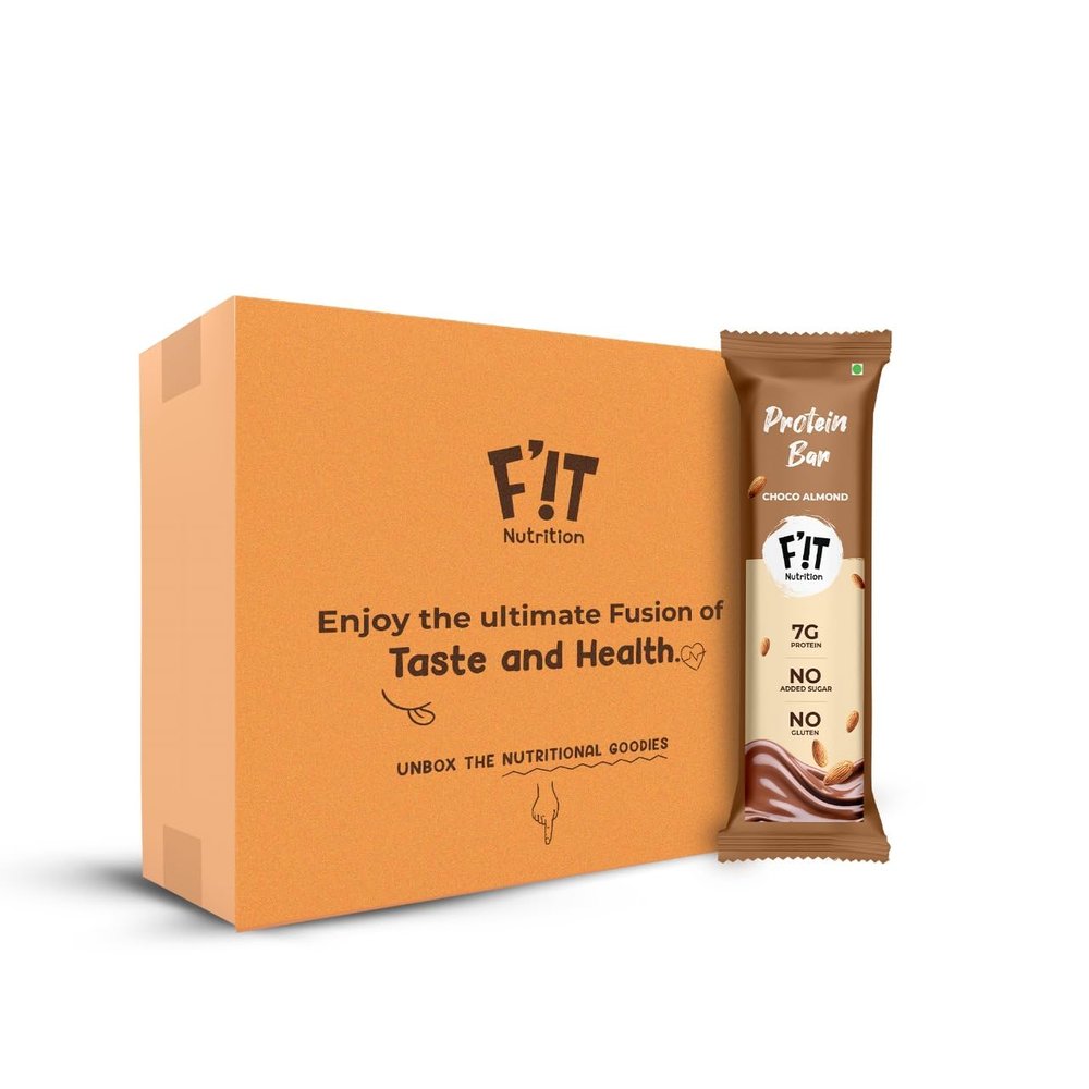 FIT Nutrition Mini Protein Bar | Choco Almond | 23% High Protein | Pack Of 12 | Gluten-Free, No Added Sugar | Almond & Oats | Natural Ingredients | 7g Protein | Healthy Snack for Muscle Recovery & Energy Boost |