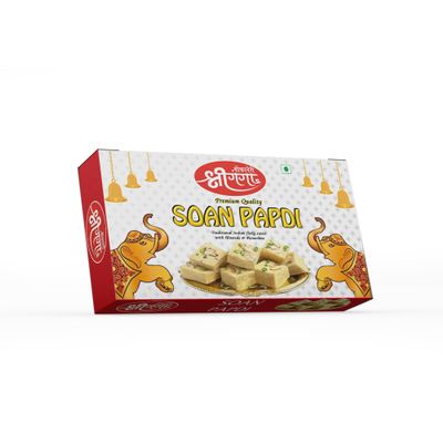 Bikaneri Shree Ganga Soft and Flaky Soan Papdi, 400gm Box, Delicious Traditional Bikaneri Sweet, Bikaneri Mithai, Shahi Sweet Delicacy