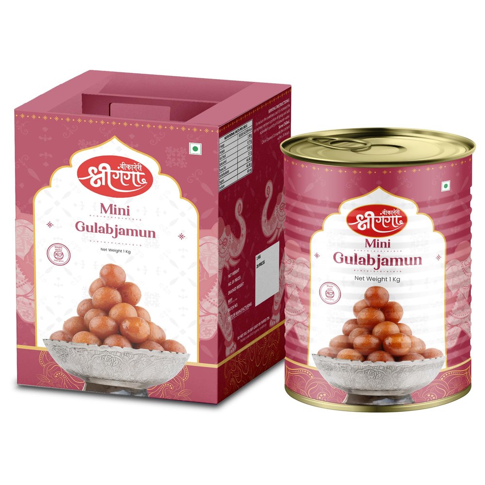 Bikaneri Shree Ganga Mini Gulab Jamun - 1Kg (30 Pieces) | Irresistibly Soft & Sweet Indian Dessert | Perfect for Celebrations & Gifting | Authentic Taste to Satisfy Your Sweet Tooth