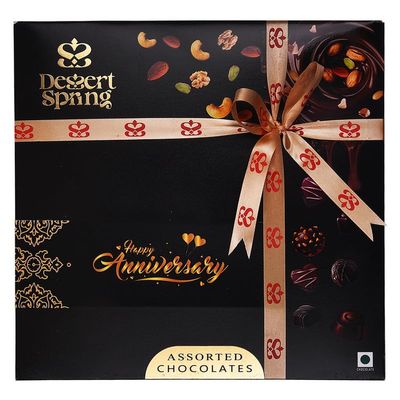 DESSERTSPRING Warm Greetings - 185G - Message Box - Black - Anniversary - Gift Hamper, Formal Gifting, Corporate Gitfing, Chocolate Gift Pack