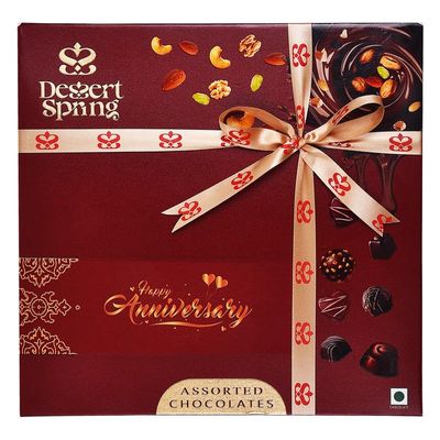 DESSERTSPRING Warm Greetings - 185G - Message Box - Red - Anniversary - Gift Hamper, Formal Gifting. Corporate Gitfing, Chocolate Gift Pack