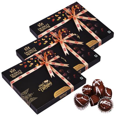 DESSERTSPRING Warm Greetings - 185G - Message Box - Black - Birthday - Gift Hamper, Formal Gifting, Corporate Gitfing, Chocolate Gift Pack - Pack Of 3