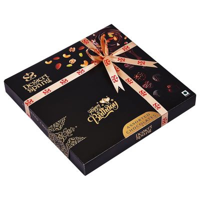 DESSERTSPRING Warm Greetings - 185G - Message Box - Black - Birthday - Gift Hamper, Formal Gifting, Corporate Gitfing, Chocolate Gift Pack - Pack Of 2