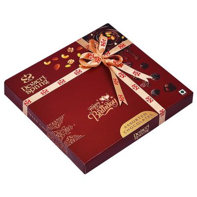 DESSERTSPRING Warm Greetings - 185G - Message Box - Red - Birthday - Gift Hamper, Formal Gifting, Chocolate Gift Pack