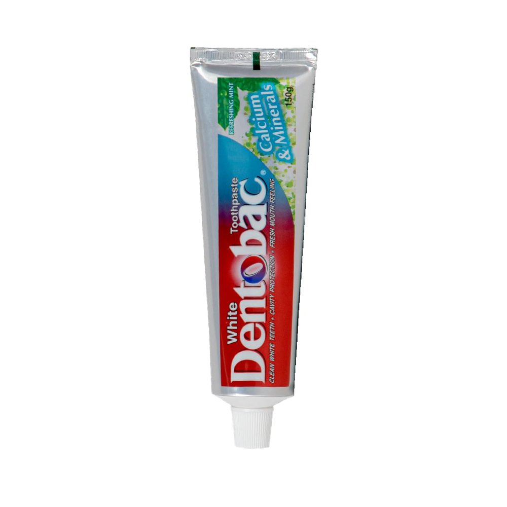 Dentobac White Toothpaste 150g (Pack of 1)  Calcium & Mineral Formula for Stronger Teeth  Whitening, Fresh Breath & Cavity Protection