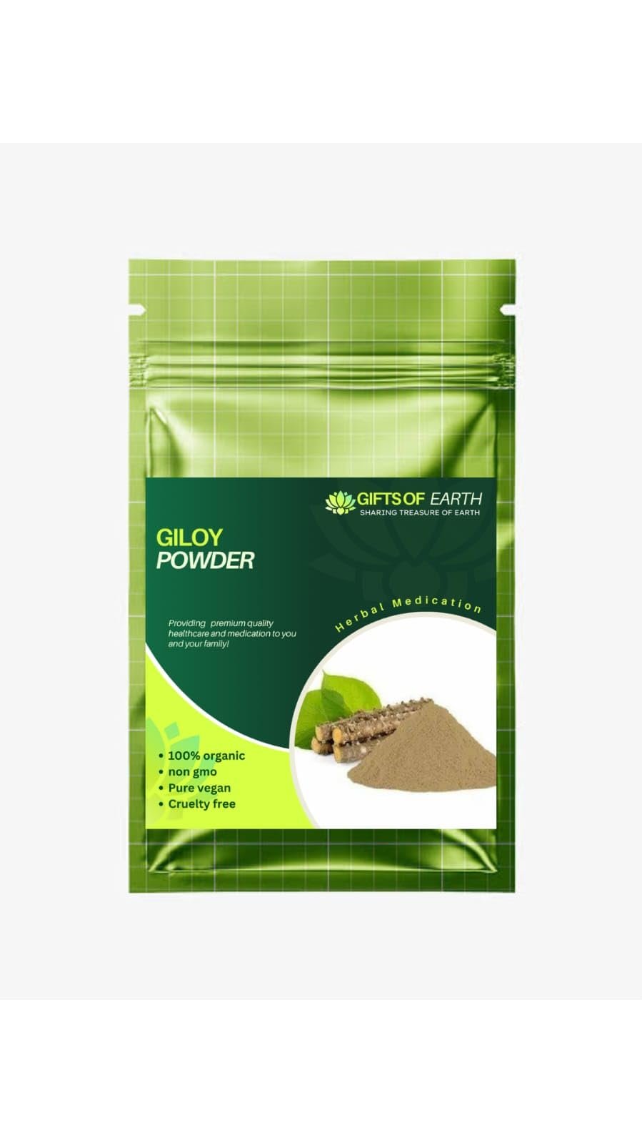 Gifts of Earth Giloy Powder 100g | Pure Tinospora Cordifolia for Immune Support, Detoxification, and Overall Wellness | Organic Herbal Supplement