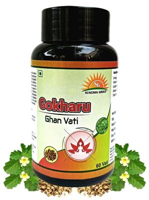 Sunchan Group Gokharu Ghan Vati Tribulus terrestris Gokharu Ghan Vati 60 Vati (Pack of 1)