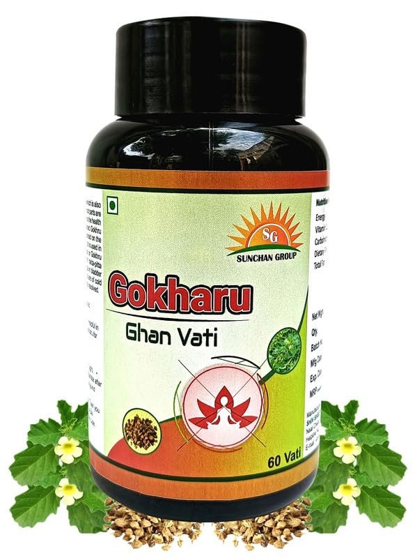 Sunchan Group Gokharu Ghan Vati Tribulus terrestris Gokharu Ghan Vati 60 Vati (Pack of 1)