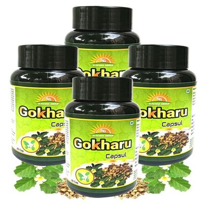 Sunchan Group Gokharu Capsule Tribulus terrestris Sabut whole Gokharu 240 Capsules (Pack of 4)