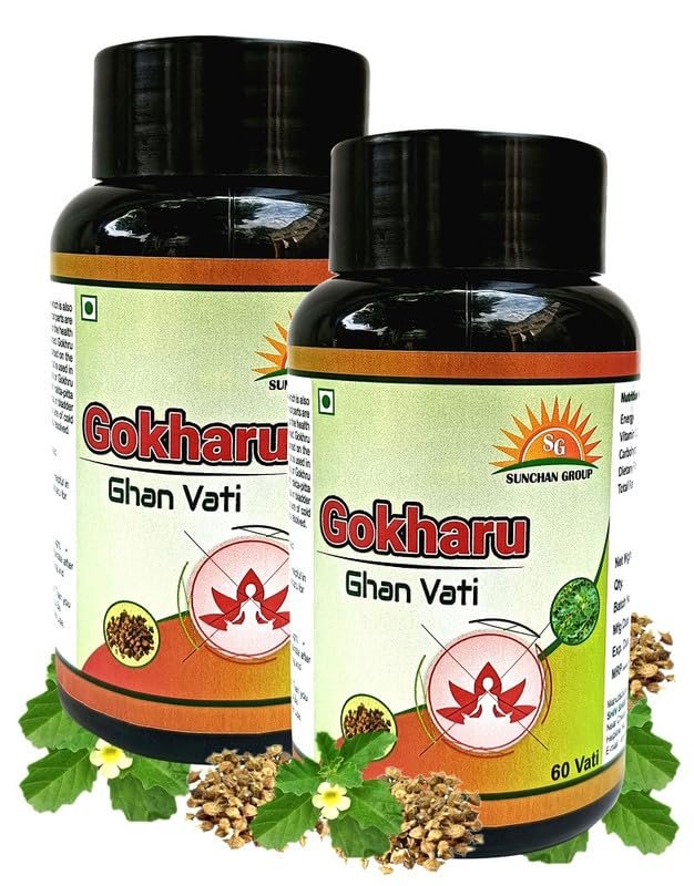 Sunchan Group Gokharu Ghan Vati Tribulus terrestris Gokharu Ghan Vati 120 Vati (Pack of 2)