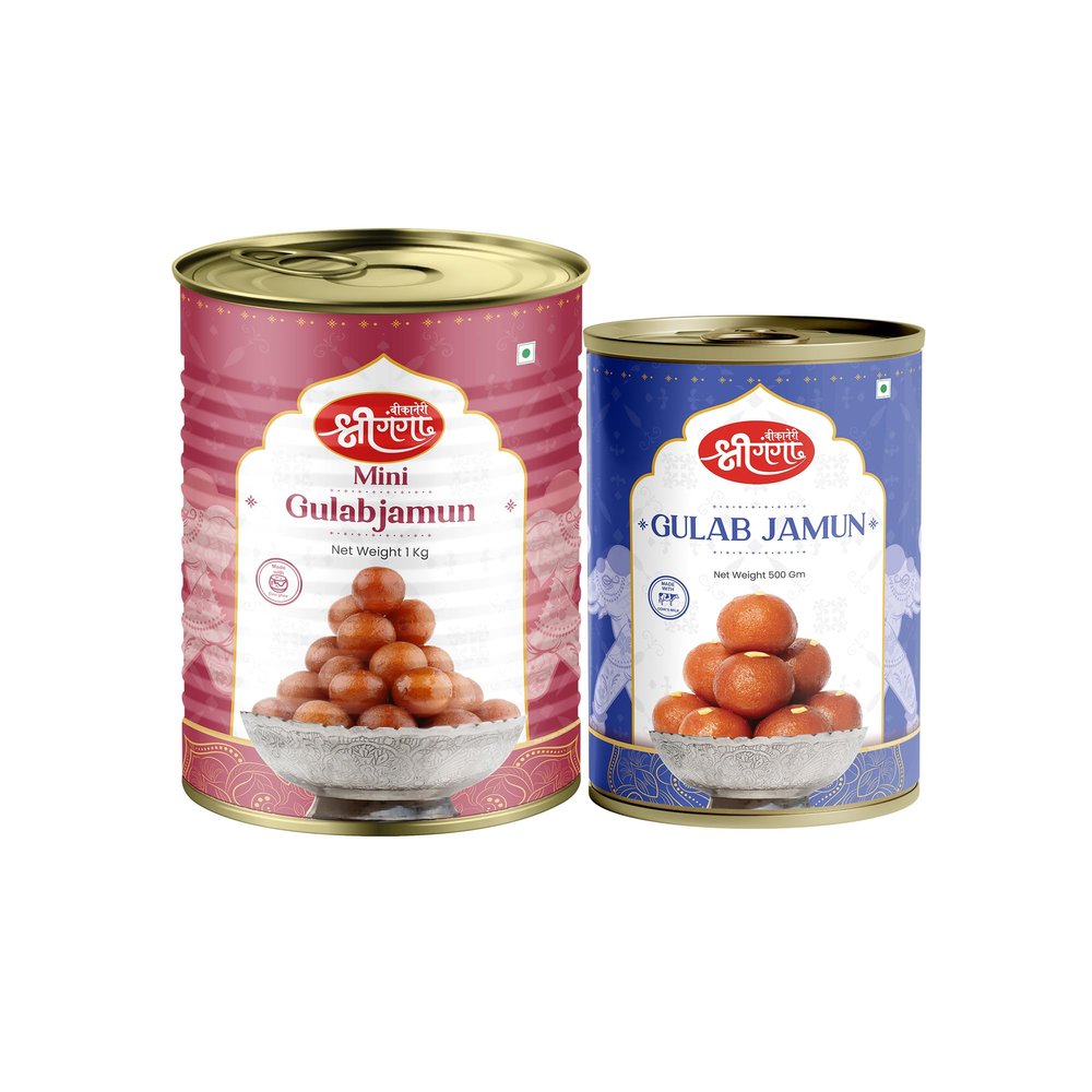 Bikaneri Shree Ganga Mini Gulab Jamun 1Kg & Gulab Jamun 500Gm Sweets Combo - Indulge in Authentic Indian Delights for Festivals, Celebrations & Gifting | Perfect for Sweet Lovers