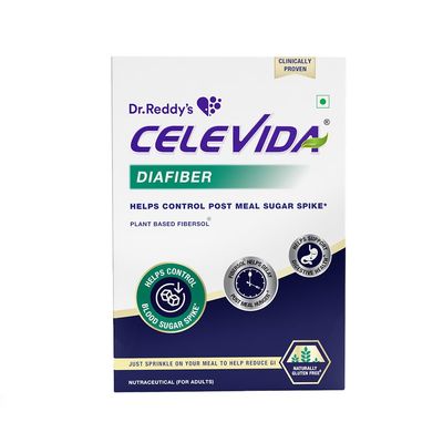 Celevida Diafiber - Diabetes Care Product| 100% Plant-Based Fibersol Helps Control Post Meal Sugar Spike - 360g (Pack of 30 Sachets)