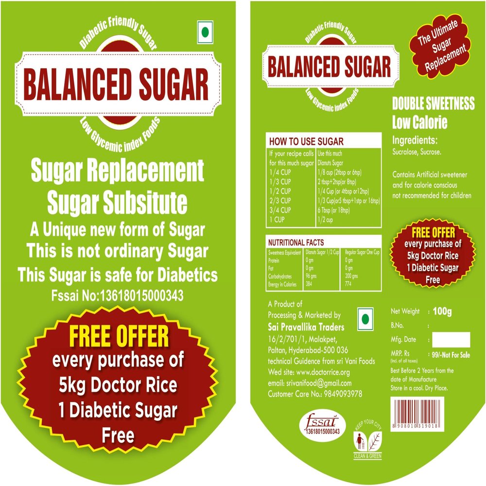 BALANCED SUGAR - Diabetic friendly sugar low glycemic index foods