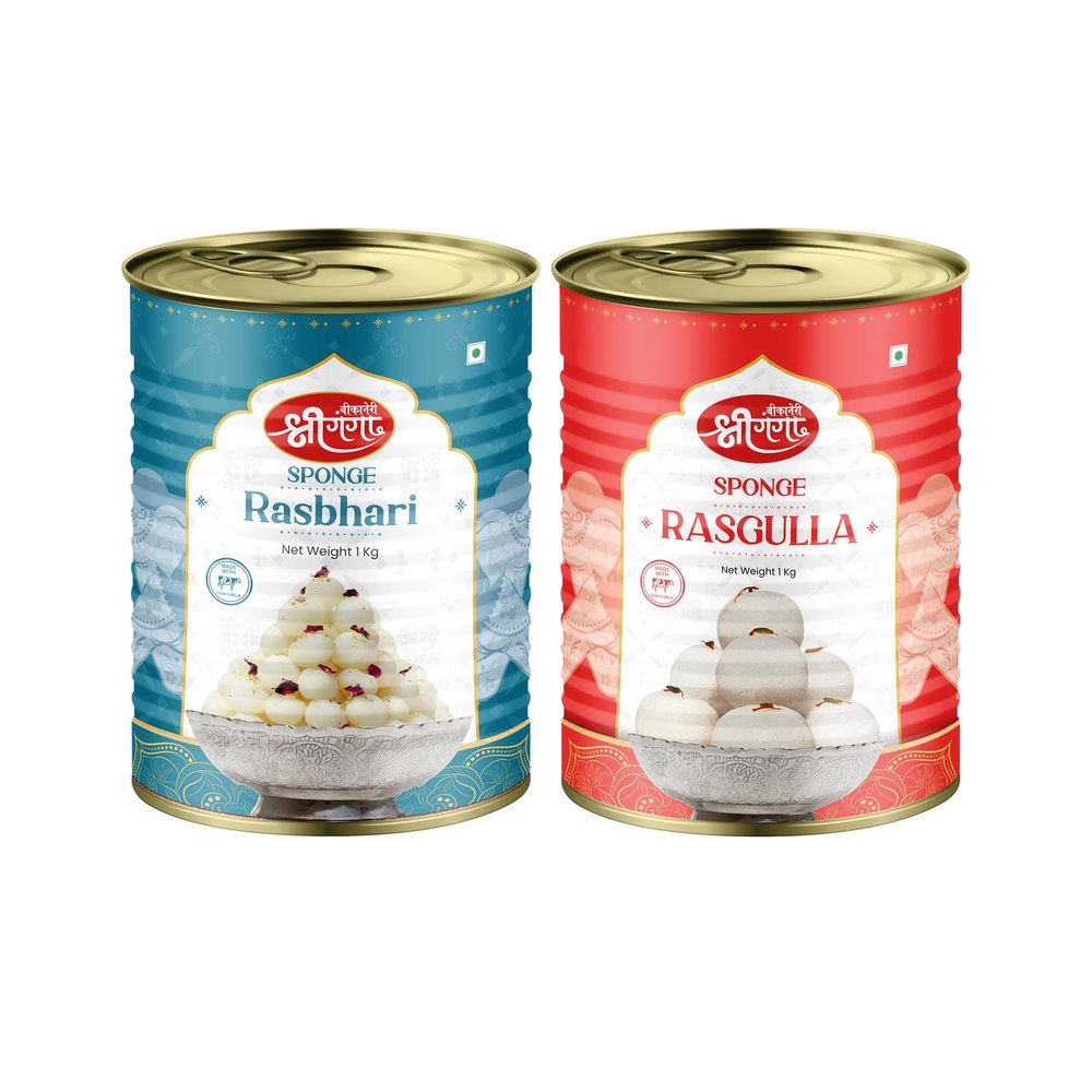 Bikaneri Shree Ganga Rasbhari 1Kg & Rasgulla 1Kg Sweets Combo - Delight in Two Irresistible Indian Treats, Perfect for Celebrations, Gifting & Festivals | A Sweet Duo for Every Occasion