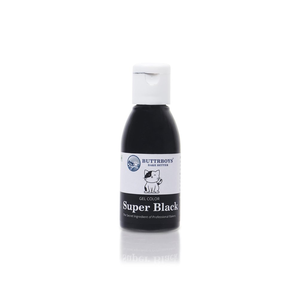 ButtrBoys Concentrated Black Food Gel Colour For Cakes Cookies And Other Desserts Colouring agent Baking Gel 28 ML