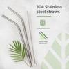 BREEPREE Stainless Steel Straws for Drinking with Brushes- 8.5 inch (Reusable Straws for Kids) Thick, Long Steel Straws for Drinking & Drinks, (Pack of 2 Straight & 2 Bent, 1 Brush) (Pack of 6) view 2