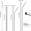 BREEPREE Stainless Steel Straws for Drinking with Brushes- 8.5 inch (Reusable Straws for Kids) Thick, Long Steel Straws for Drinking & Drinks, (Pack of 2 Straight & 2 Bent, 1 Brush) (Pack of 6) view 3