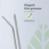 BREEPREE Stainless Steel Straws for Drinking with Brushes- 8.5 inch (Reusable Straws for Kids) Thick, Long Steel Straws for Drinking & Drinks, (Pack of 2 Straight & 2 Bent, 1 Brush) (Pack of 6) view 4