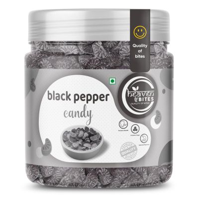 Heaven Bites Black Pepper Flavour Candy 400GM| Kali Mirch Chatpata Masala Toffee | Kalimirch Kala Khatta Mukhwas | Digestive Masala Goli