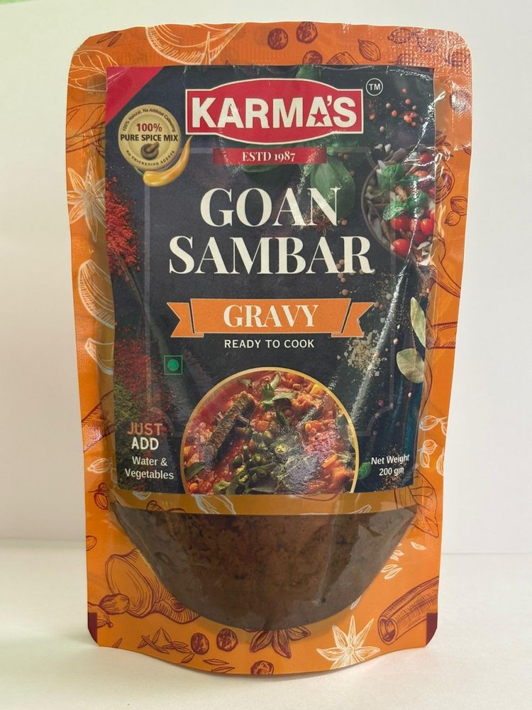 Karma's Goan Sambar Gravy -Authentic Flavorful & Tangy Indian Gravy 200gms