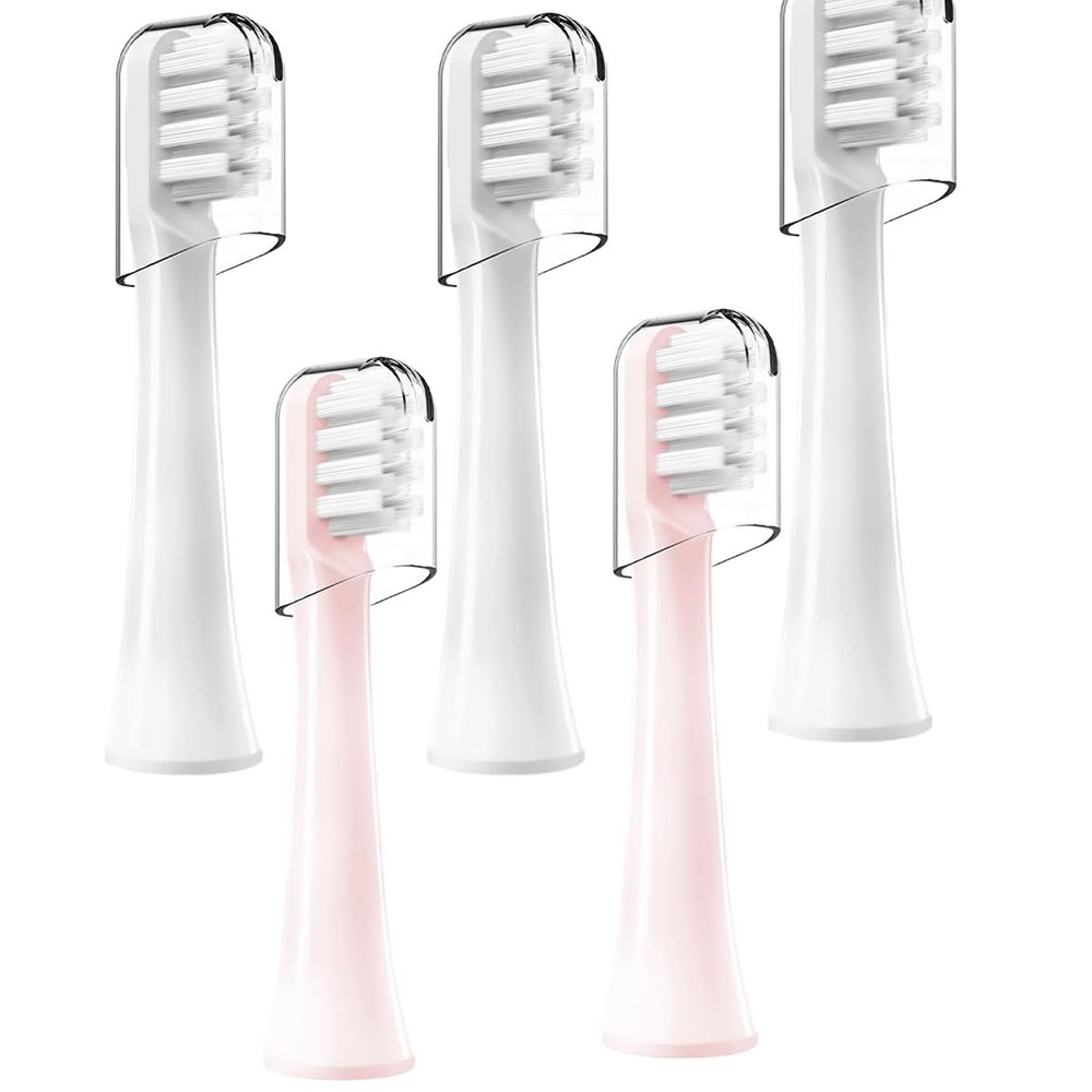 ZIBUYU 5pcs MI Toothbrush Head, Soft Brush Heads for Electric Toothbrush Heads for Mijia/Mi Home T100/MES603 Series Sonic Electric Brush Ultra Fine Dupont Bristle for Senstive Teeth