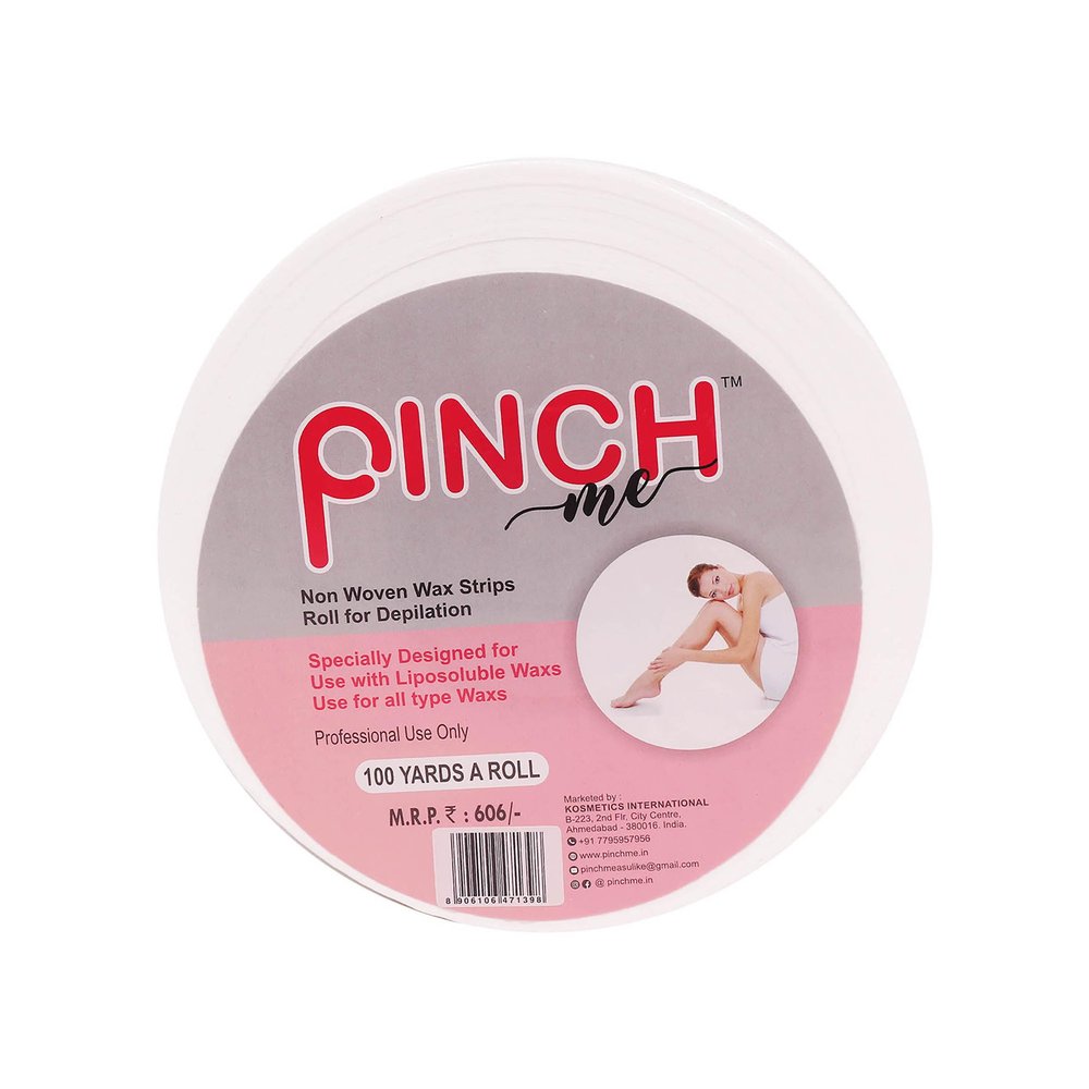 Pinch Me Non Woven Wax Strips Roll for Depilation, 100 Yards Approx, Body, Facial, Leg Hair Removal (3" X 100Yd)