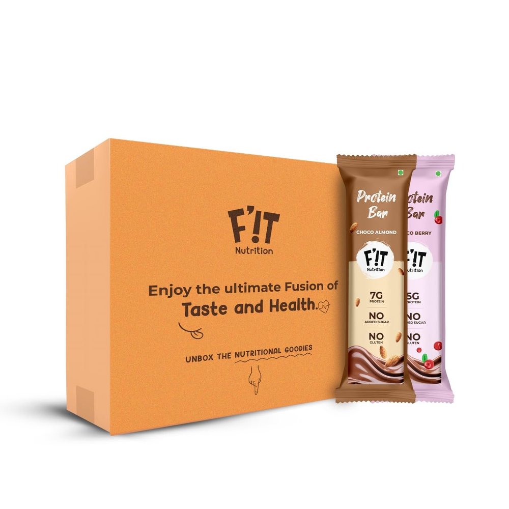 FIT Nutrition | Choco Berry & Choco Almond Mini Protein Bar Combo | 23% High Protein | Pack Of 12 | Gluten-Free, No Added Sugar | Natural Ingredients | Healthy Snack for Muscle Recovery & Energy Boost