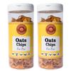 Dhanigreens Organics Crunchy Oats Chips Peri Peri Flavour-150gm (Pack of 2)| Natural Ingredients Snacks | Gluten-Free, Baked, Munchies, Transfat Free, Dietary Fiber | High in Protein | Lightly Seasoned view 1
