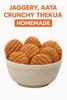 Crunchy Thekua 450 Grams | Handmade Cookies by DFC | Thekua is Prepared From White Til, Coconut, Deshi Ghee Fennel Seed, Sujee, Whole Wheat Flour & Jaggery | Energy Boosting | Hunger Relief view 2