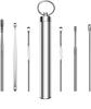 FAMOUS SHOP 6 in 1 Ear Wax Cleaner - Resuable Ear Cleaning Tools with Aluminum Tube - Ear Pick Wax Remover Tool Kit with Ear Curette Cleaner and Spring Ear Buds Cleaner Fit in Pocket/purse Great for Traveling-1Set view 2
