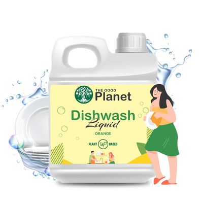 The Good Planet Dishwash Liquid - Organic Plant-Based, Sustainable, Safe for Family and Pets - Cleaning Liquid for Dishes and Utensils - Dish Wash Liquid 5 Litre - Ideal for Dishwash Liquid Dispenser