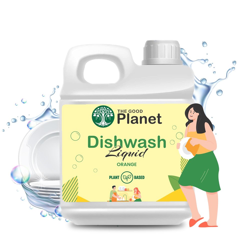 The Good Planet Dishwash Liquid - Organic Plant-Based, Sustainable, Safe for Family and Pets - Cleaning Liquid for Dishes and Utensils - Dish Wash Liquid 5 Litre - Ideal for Dishwash Liquid Dispenser