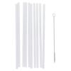 ATORSE 10 Pieces Reusable Clear Hard PVC Drinking Straws+1 Piece Cleaning Brush for Mason Jar and Tumblers Home Party Tableware view 1
