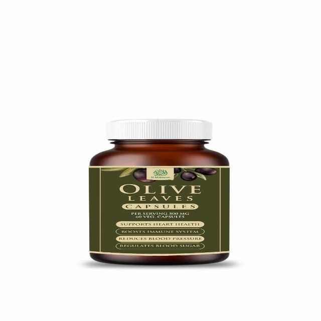 Al Masnoon Olive Leaf Capsules 500mg Quality Herbal Supplement for Immune Support Benefits and Overall Wellness Pack of 1 for Daily Health Maintenance