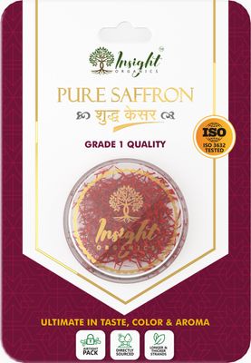 Insight Organics Pure Saffron, 1g Pack of 1, Directly Sourced, Grade 1 Quality